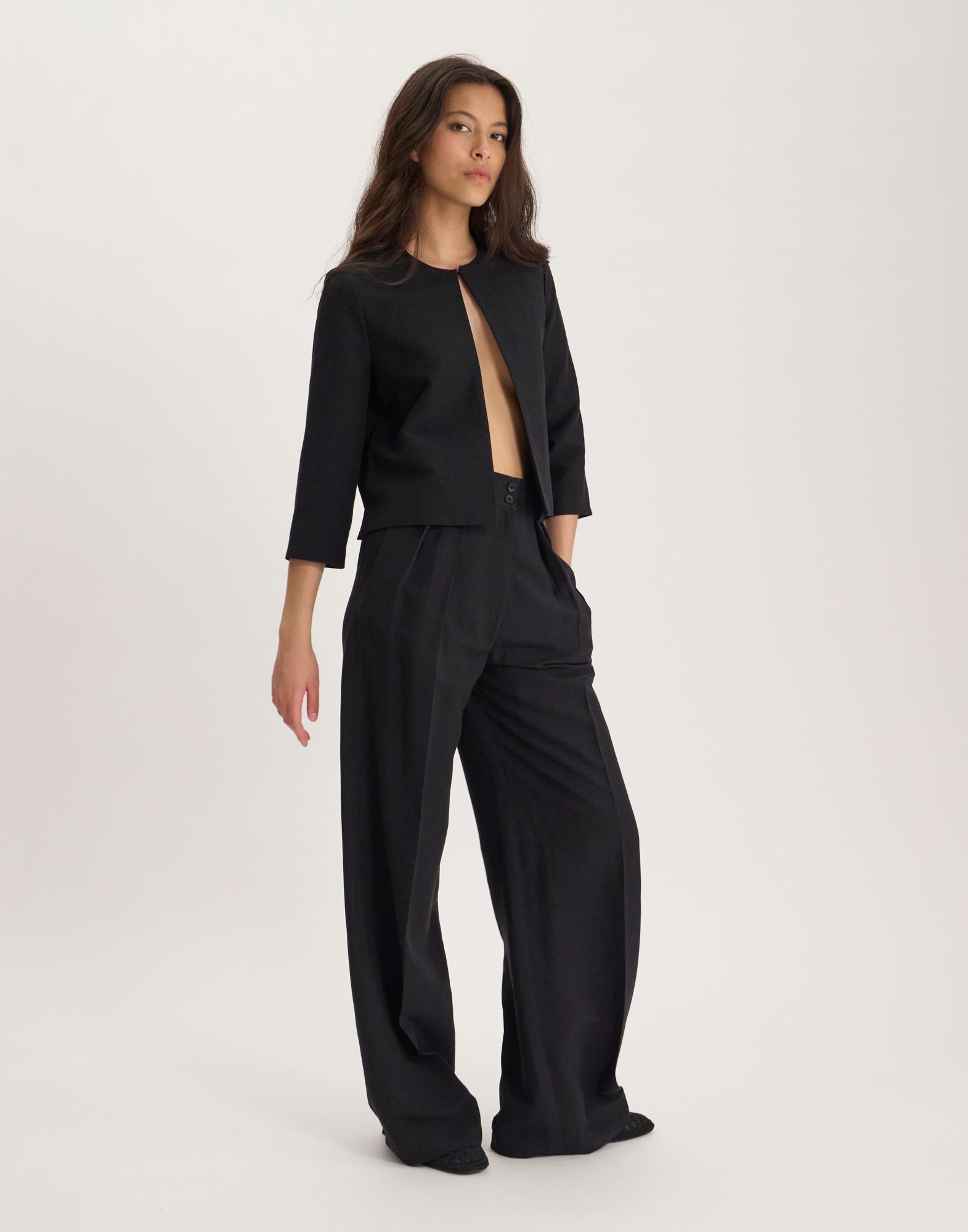 Magoo jacket in rayon and linen