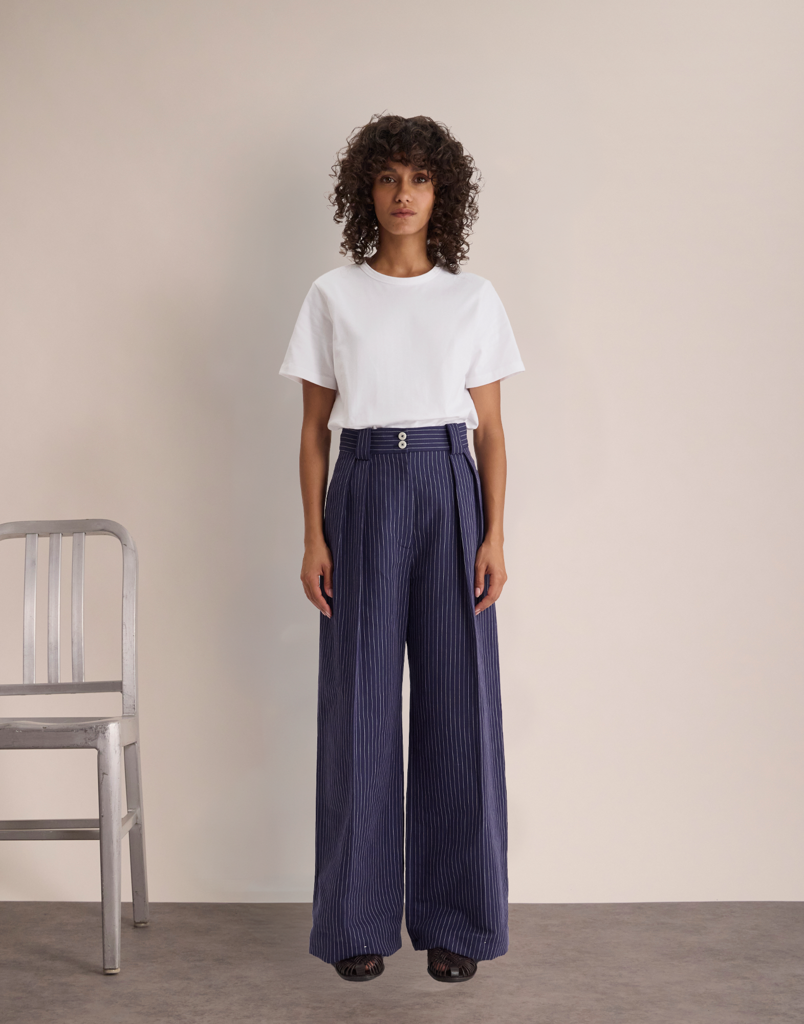 Pantalón Marlène de rayón y lino