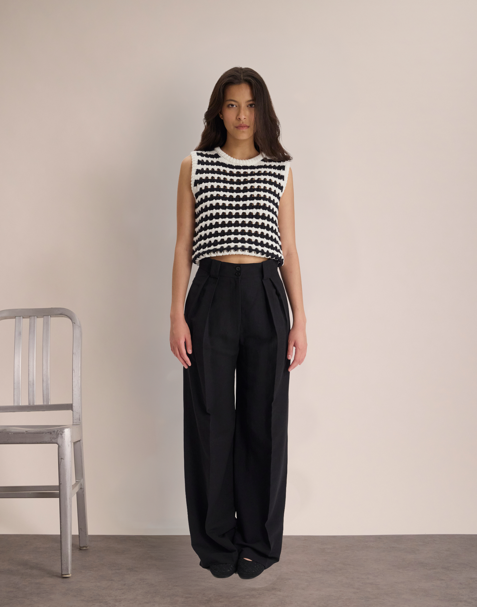 Pantalón Marlène de rayón y lino