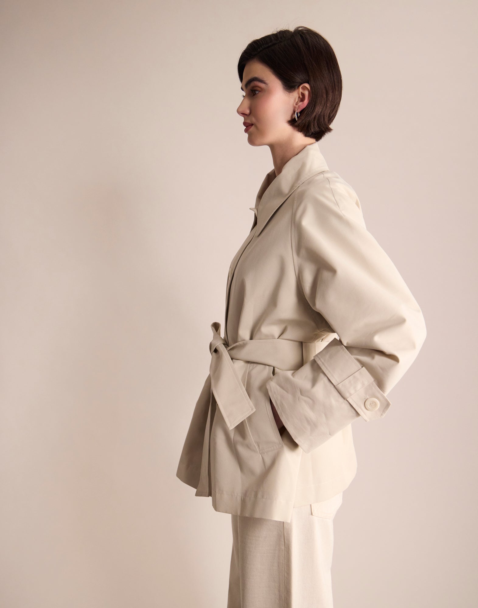 Tess Ecru Trench Coat