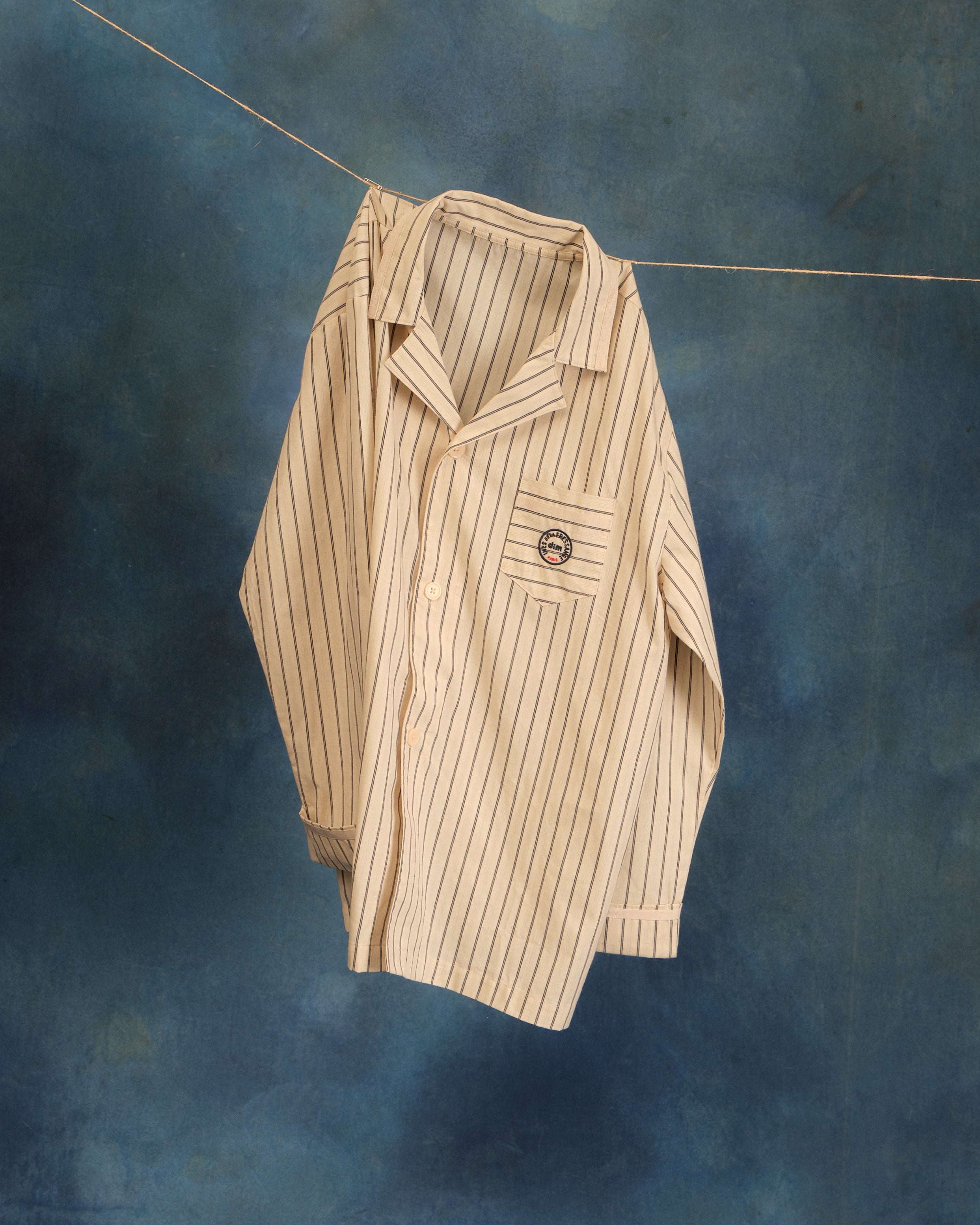 Pyjamas in grey poplin with stripes DIM x Ines de La Fressange