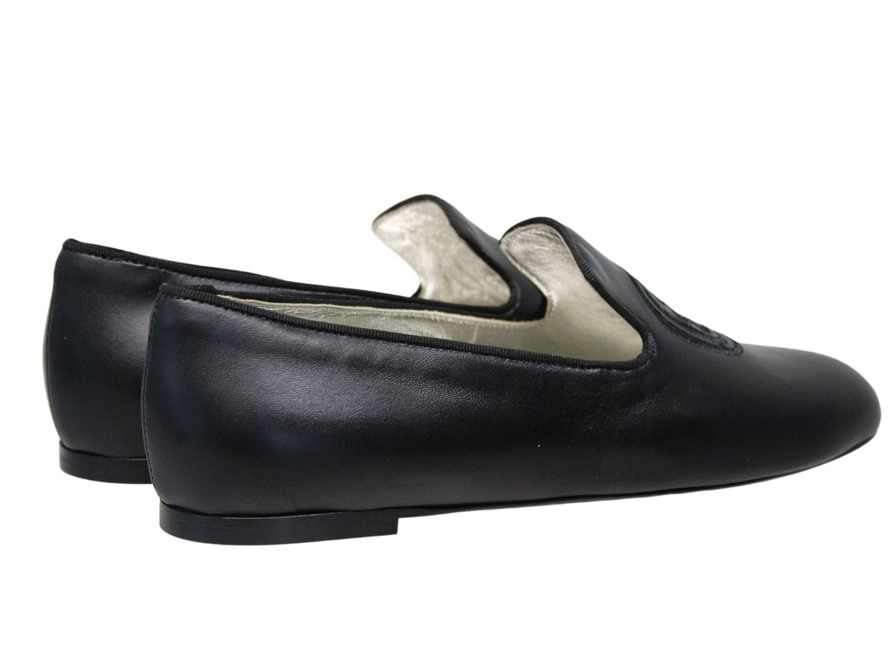 Mocassino Callie ricamato in pelle nera