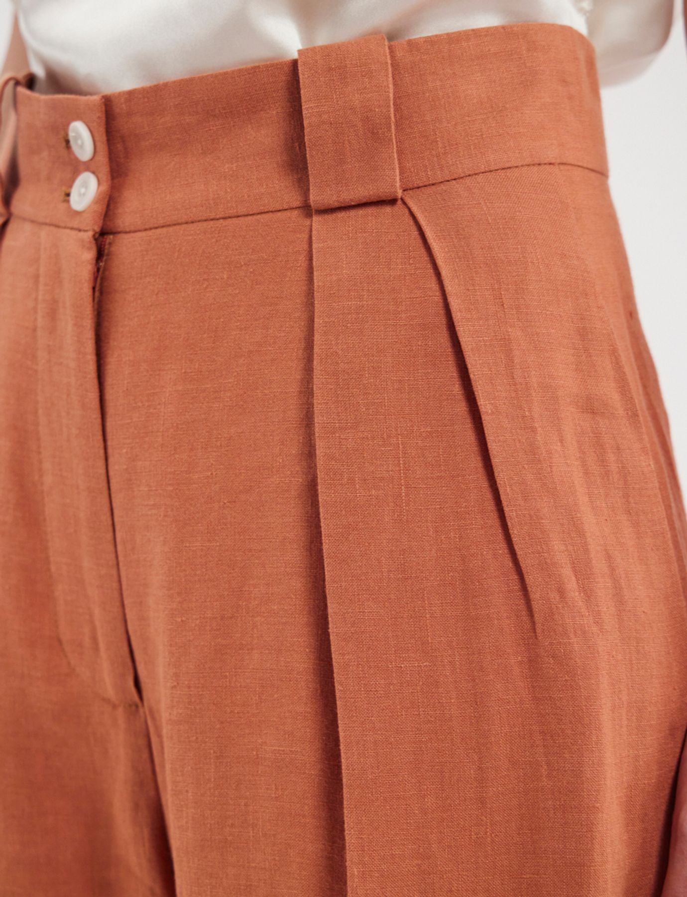 Pantalon Marlène en lin caramel