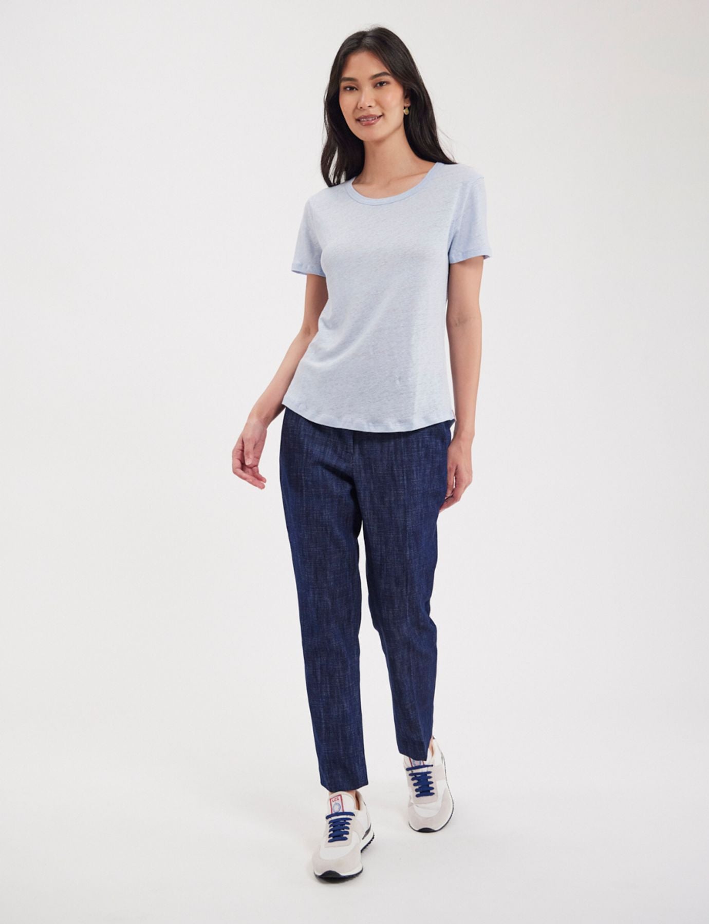 Tee shirt Lison en lin bleu ciel