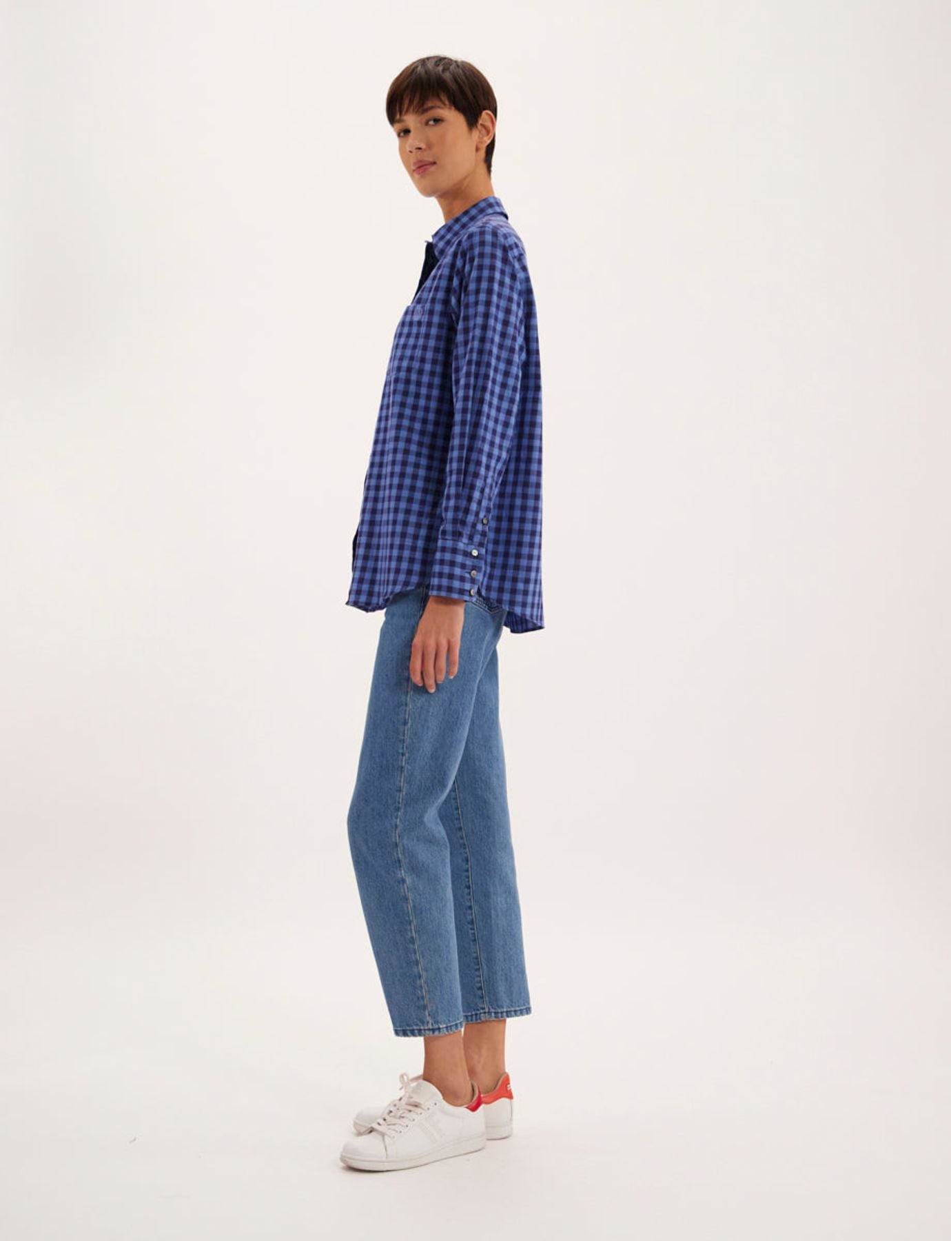 Chemise Martin bleue à carreaux
