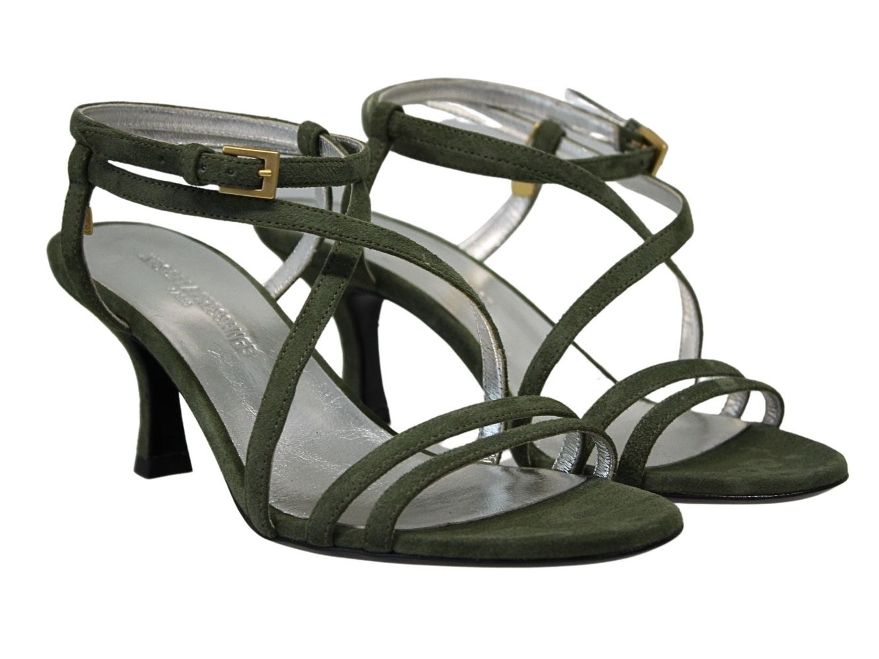 Ledersandalen olivgrün
