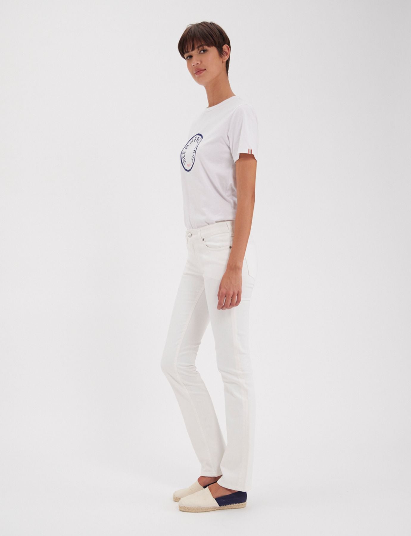 Denim Anemone blanc