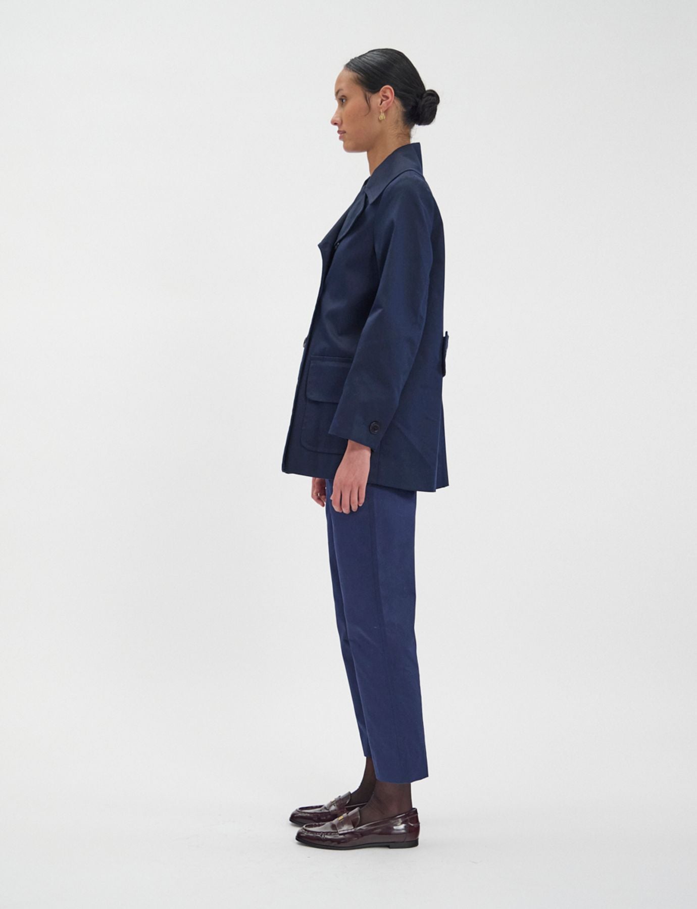 Lightweight navy blue Seraphine coat