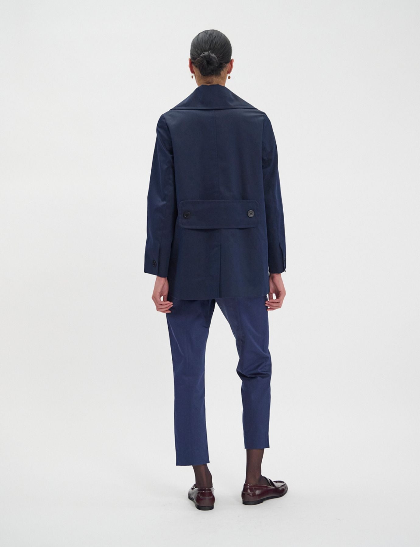 Lightweight navy blue Seraphine coat