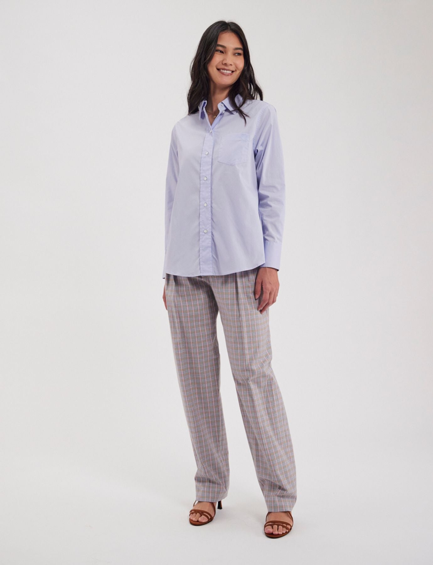 Chemise Maureen coton bleu clair