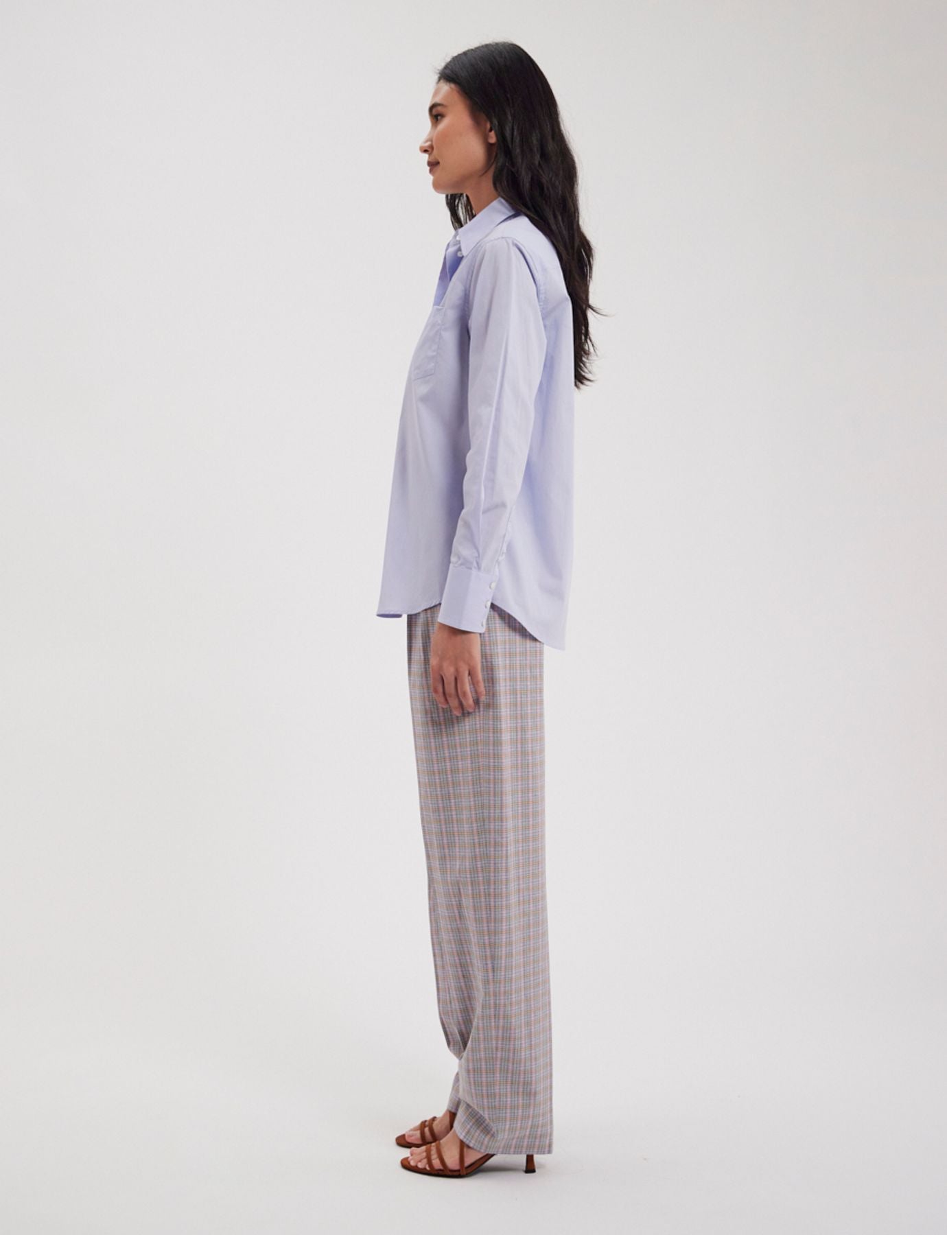 Chemise Maureen coton bleu clair