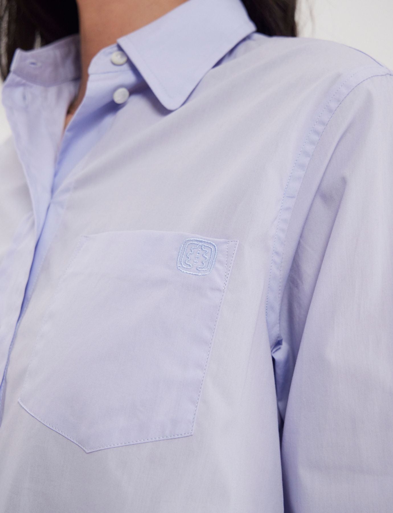 Chemise Maureen coton bleu clair